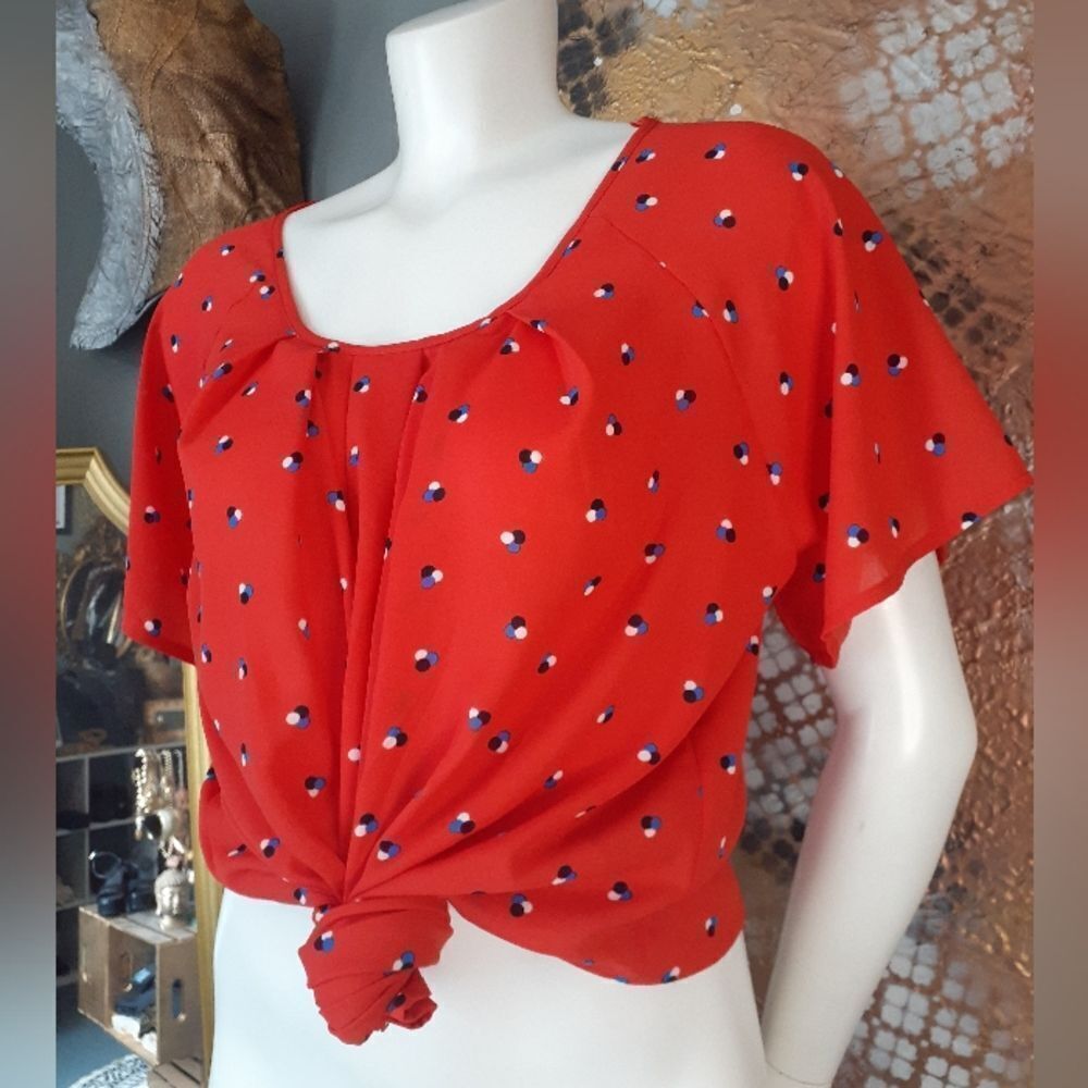 Sienna Sky Red Polka Dot Women's Blouse